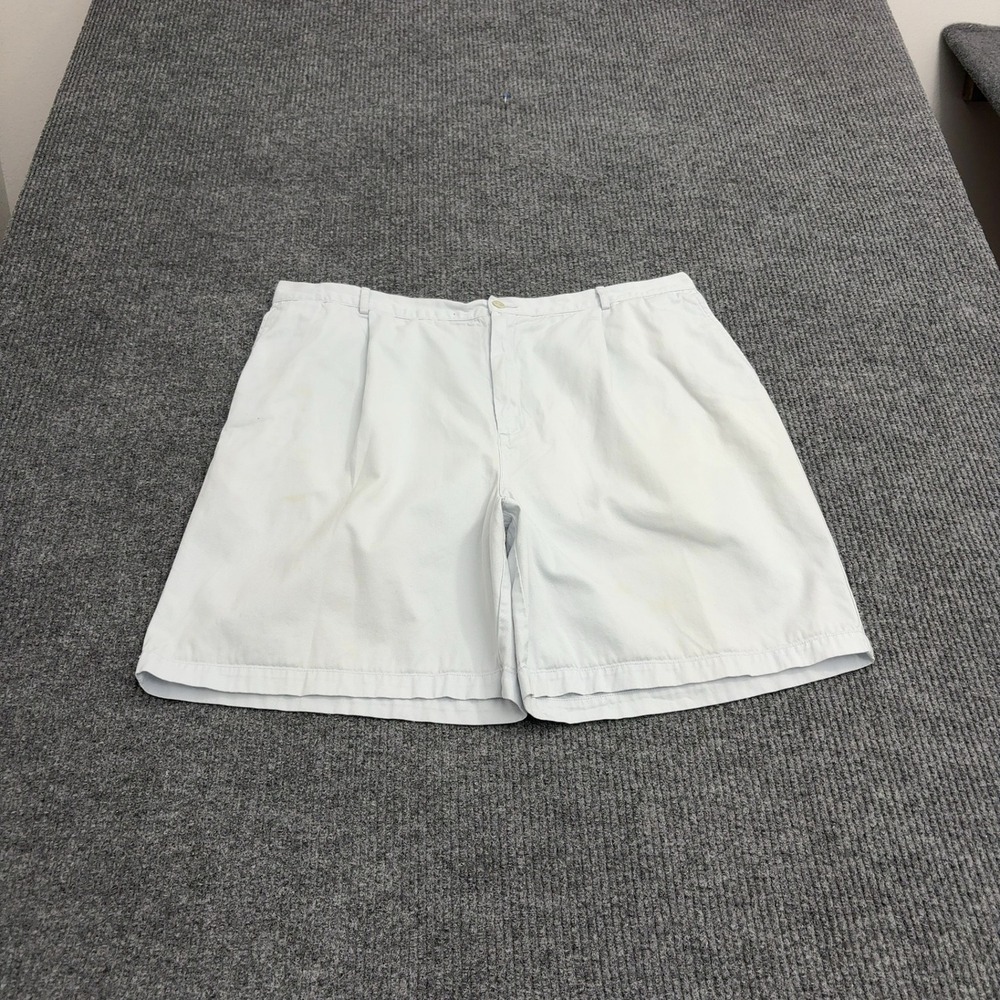 Lands End Shorts Womens 20W Blue Cotton Pleated Chino Classic Casual Style
